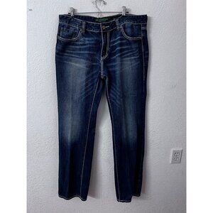 Rock & Roll Cowboy Denim Jeans Pistol Straight regular Fit 36x36 Mens Blue